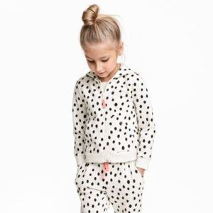 H&M Shirts & Tops - H&M Black & White Polka-Dot Hoodie H&M Shirts & Tops - H&M Black & White Polka-Dot Hoodie